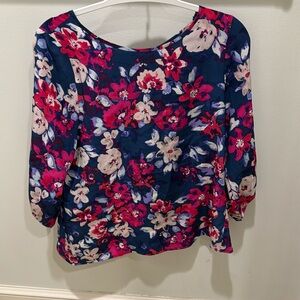 Open back floral silk shirt